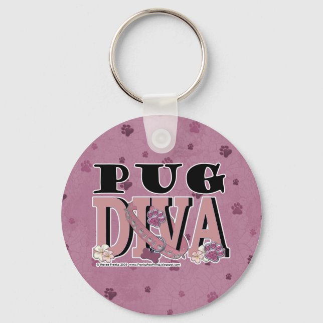 Pug DIVA Key Ring (Front)
