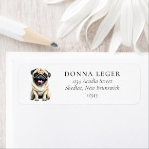 Pug Dog Address Return Address Label