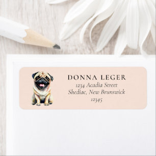 Pug Dog Address Return Address Label