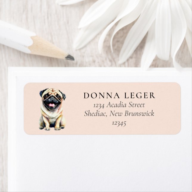 Pug Dog Address Return Address Label (Insitu)