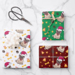 Pug Dog And Santa Hat Christmas Wrapping Paper Sheet<br><div class="desc">Pug Dog And Santa Hat Christmas Wrapping Paper</div>
