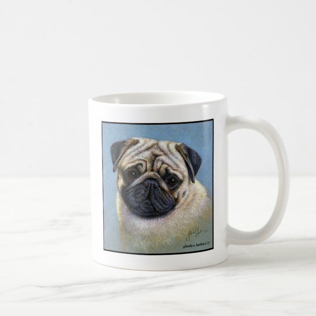 Pug Dog Art by Glenda S. Harlan Coffee Mug (Right)