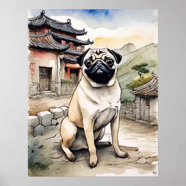 Pug - Dog Art Print (Front)