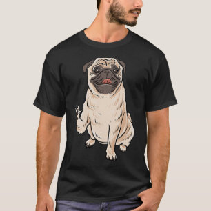 Pug Dog Asl Hand Gesture Deaf Hearing Loss Awarene T-Shirt