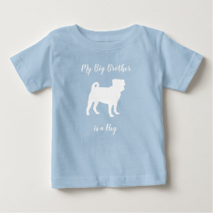 Pug Dog Baby Shower Blue Puppy Boy Baby T-Shirt