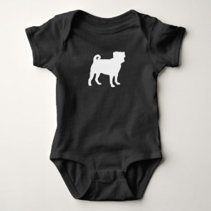 Pug Dog Baby Shower Grey Puppy Gender Neutral Baby Bodysuit