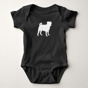 Pug Dog Baby Shower Grey Puppy Gender Neutral Bodysuit