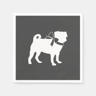 Pug Dog Baby Shower Grey Puppy Gender Neutral Napkin