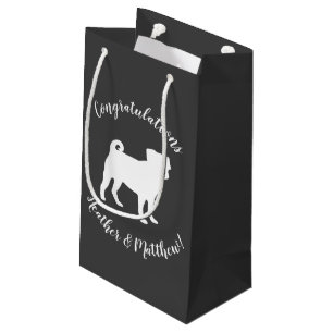Pug Dog Baby Shower Grey Puppy Gender Neutral Small Gift Bag