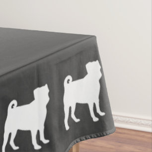Pug Dog Baby Shower Grey Puppy Gender Neutral Tablecloth