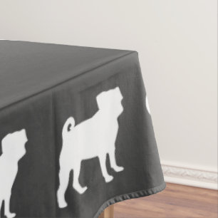 Pug Dog Baby Shower Grey Puppy Gender Neutral Tablecloth