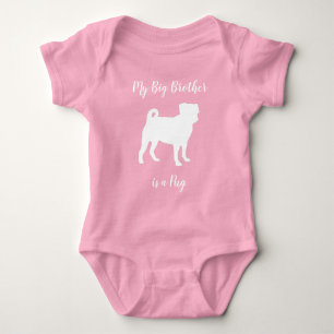 Pug Dog Baby Shower Pink Puppy Girl Bodysuit