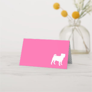 Pug Dog Baby Shower Pink Puppy Girl Place Card