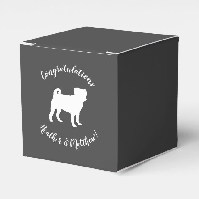 Pug Dog Baby Shower Theme Puppy Gender Neutral Favour Box (Front Side)