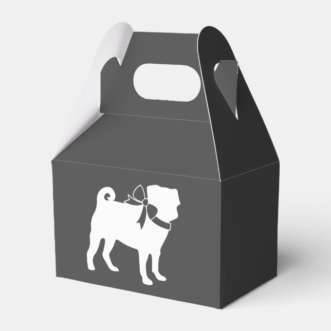 Pug Dog Baby Shower Theme Puppy Gender Neutral Favour Box (Front Side)