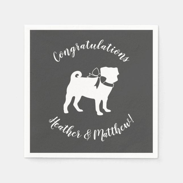 Pug Dog Baby Shower Theme Puppy Gender Neutral Napkin (Front)