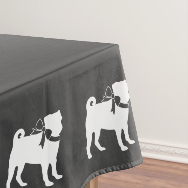 Pug Dog Baby Shower Theme Puppy Gender Neutral Tablecloth (In Situ)