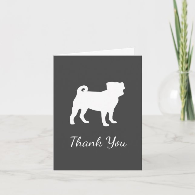 Pug Dog Baby Shower Theme Puppy Gender Neutral Thank You Card (Front)