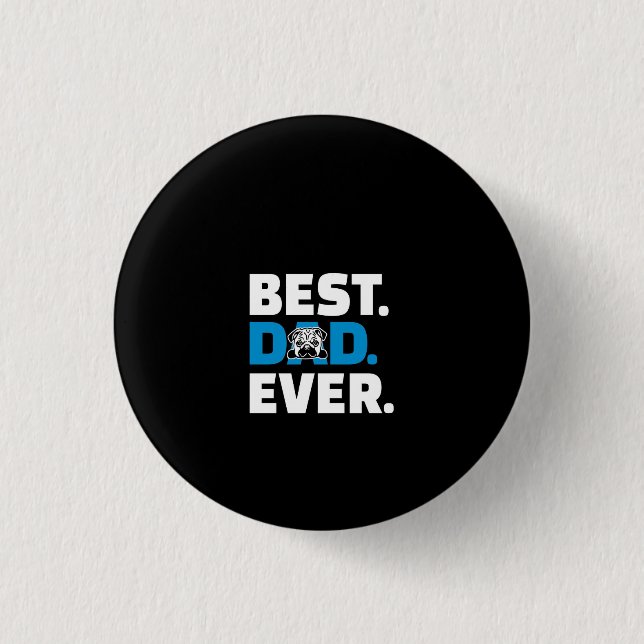 Pug Dog Best Dad Ever 3 Cm Round Badge (Front)
