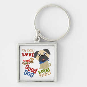 Pug Dog Best Friend Key Ring