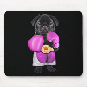 Pug Dog Boxing Funny Fitness Gym Workout Mouse Pad