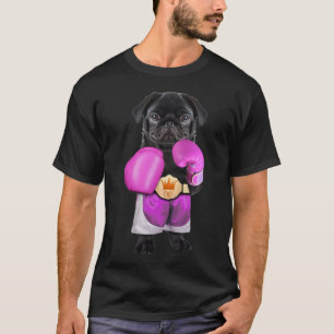 Pug Dog Boxing Funny Fitness Gym Workout T-Shirt
