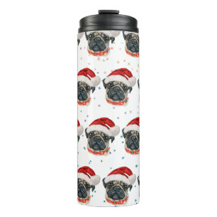 Pug Dog Breed Christmas Stars Thermal Tumbler