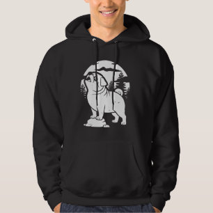 Pug Dog Breed - Pugs Moon Howling Hoodie