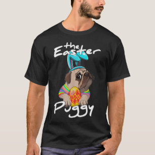 Pug Dog Bunny Happy Easter T-Shirt