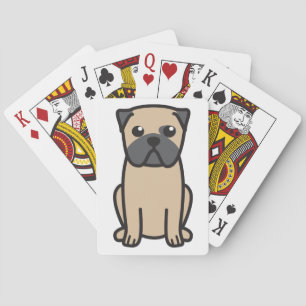 Pug Dog Cartoon Playing Cards