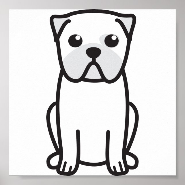 Pug Dog Cartoon Poster (Front)
