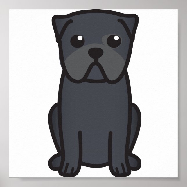 Pug Dog Cartoon Poster (Front)