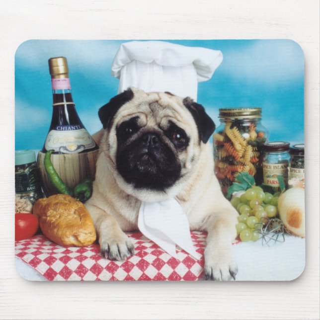 Pug Dog  Chef Mousepad (Front)