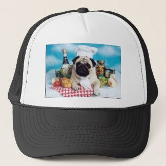 Pug Dog Chef Trucker Hat