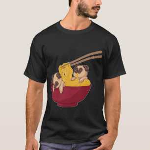 Pug Dog Chibi Ramen Pho Noodle Bowl T-Shirt