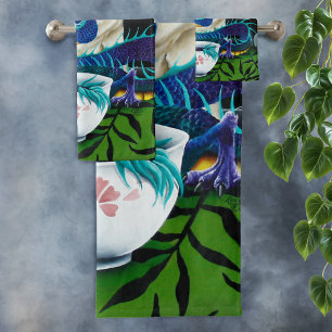 Pug Dog Chinese Dragon Bath Towel Set