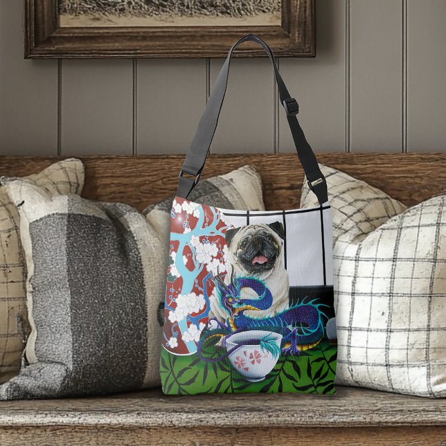 Pug Dog Chinese Dragon Crossbody Bag (Creator Uploaded)