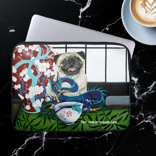 Pug Dog Chinese Dragon Laptop Sleeve