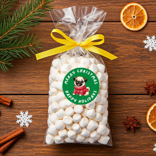 Pug Dog Christmas For Gifts Presents Classic Round Sticker