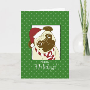 Pug Dog Christmas Humourous, Funny Holiday Card
