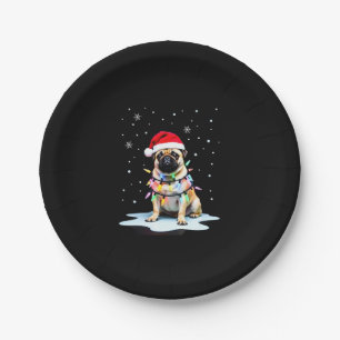 Pug Dog Christmas Men Women (3) Paper Plate