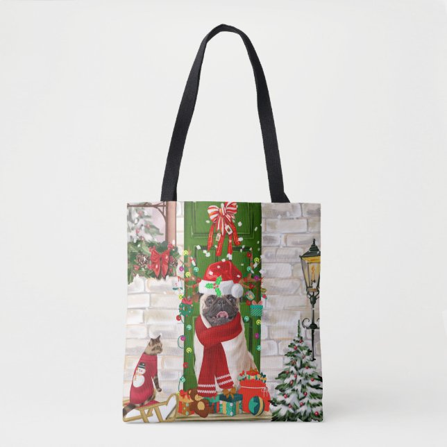 Pug Dog Christmas  Tote Bag (Front)