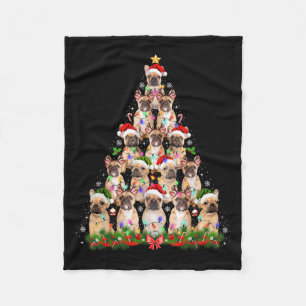 Pug Dog Christmas Tree Lights Funny Xmas Men Women Fleece Blanket