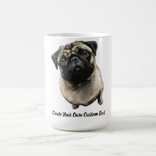 Pug Dog Create Your Own Custom Text  Coffee Mug