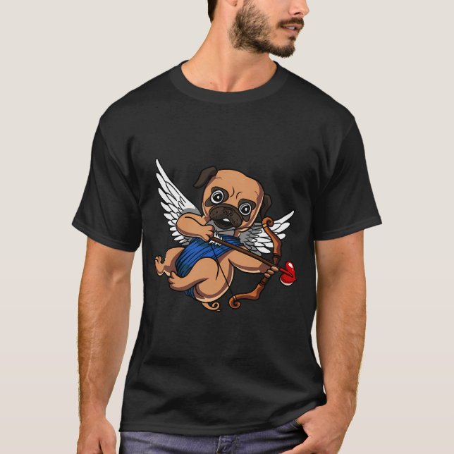 Pug Dog Cupid T-Shirt (Front)