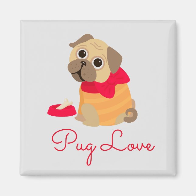 Pug dog Cute pug  animal lover Magnet (Front)