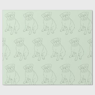 Pug Dog Decorated Wrapping Paper