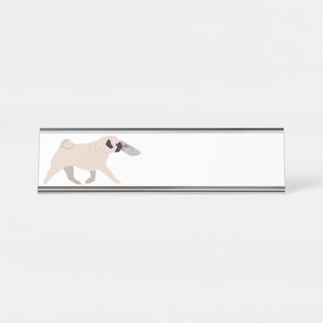 Pug Dog Desk Name Plate (Front)