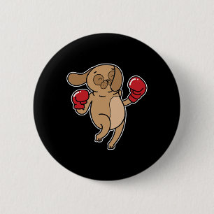 Pug Dog Does Boxing  6 Cm Round Badge