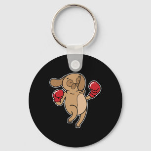 Pug Dog Does Boxing Key Ring